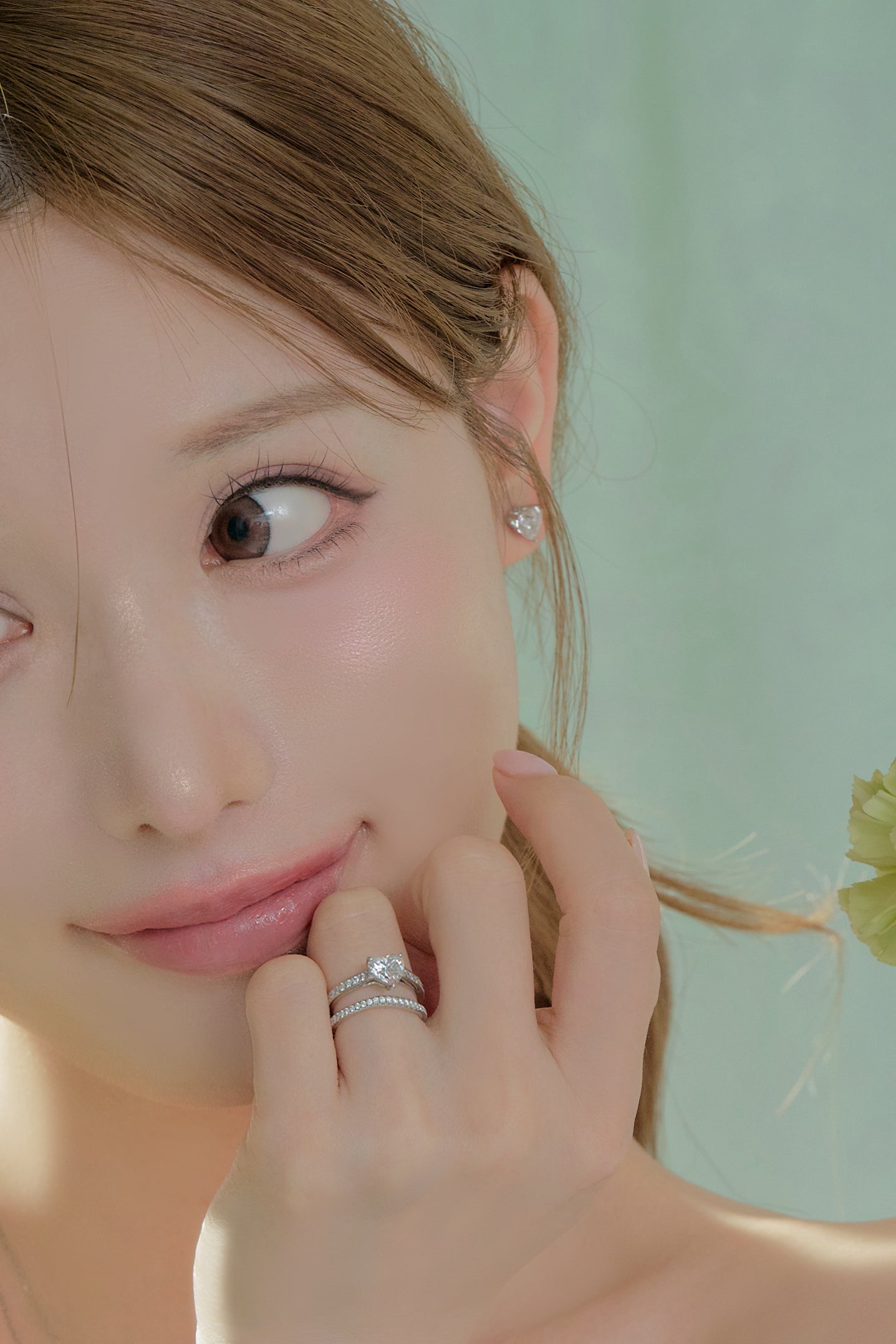 ハートシェイプピアス／１ctダイヤモンド（トータル２ct）