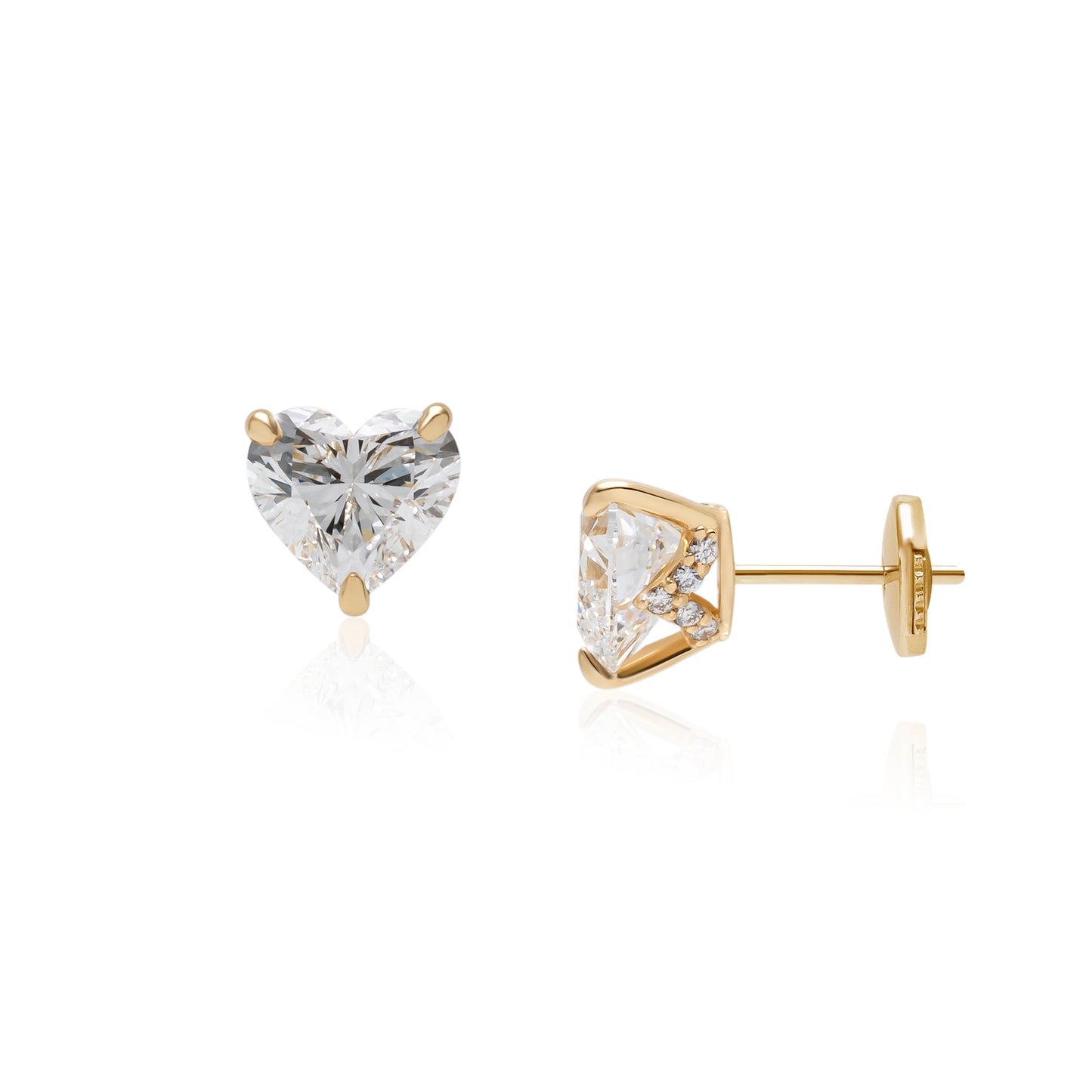 ハートシェイプピアス／１ctダイヤモンド（トータル２ct）