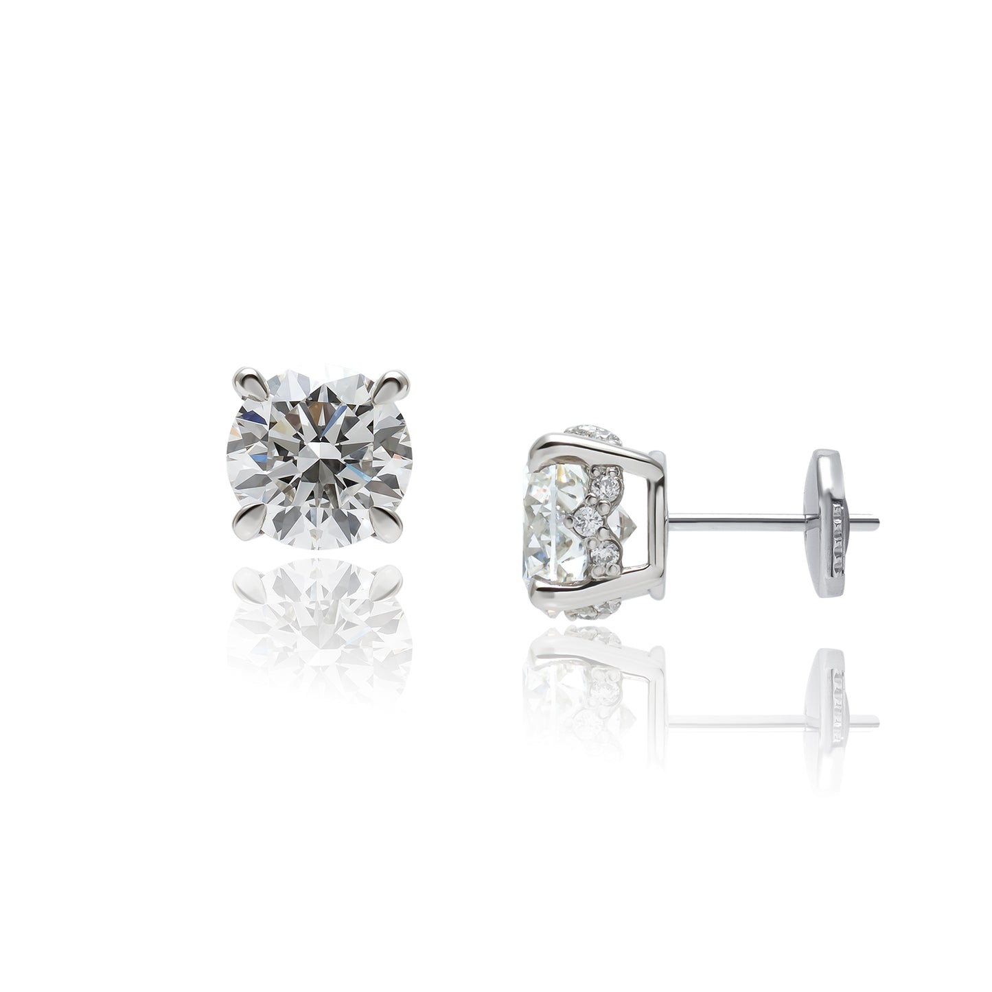 ラウンドピアス／１ctダイヤモンド（トータル２ct）