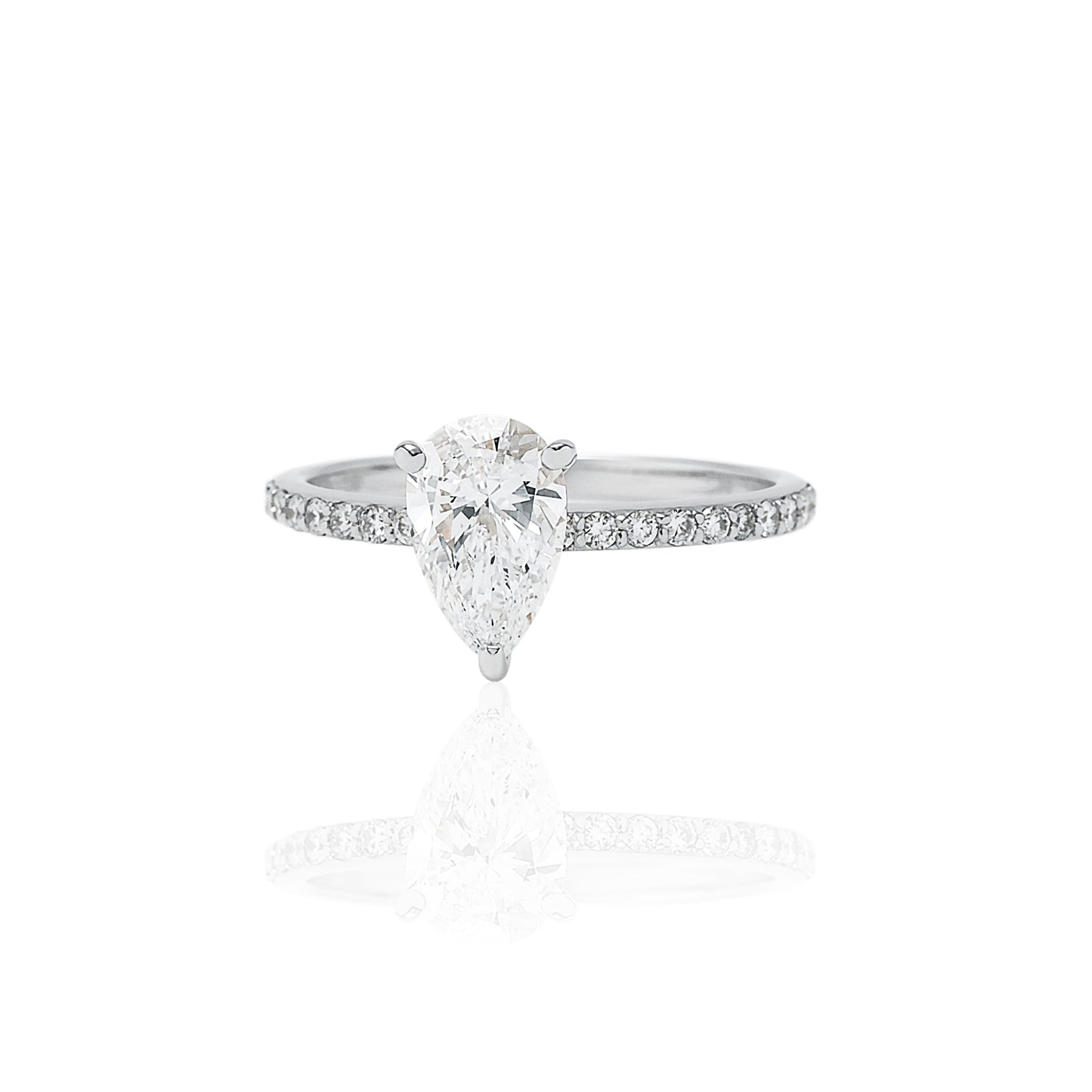 ペアシェイプリング １ct/１line ハーフエタニティ