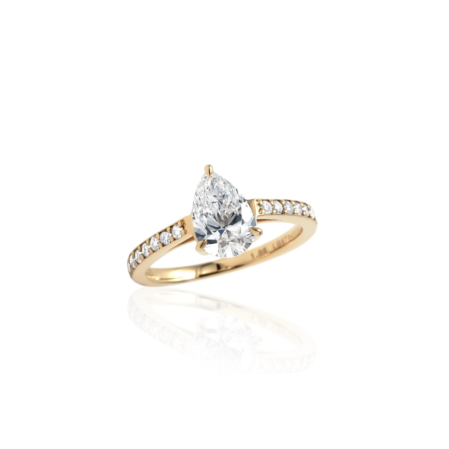 ペアシェイプリング １ct/１line ハーフエタニティ