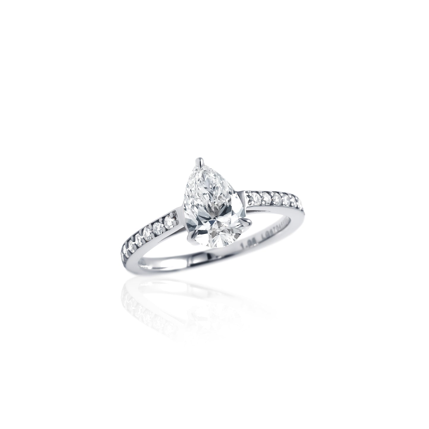 ペアシェイプリング １ct/１line ハーフエタニティ