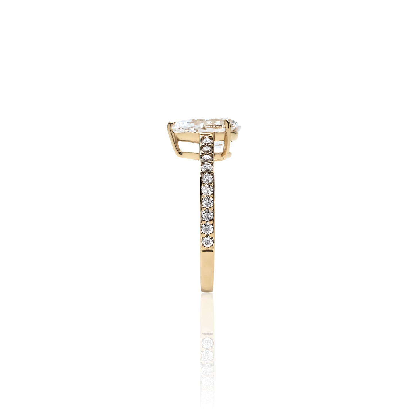 ペアシェイプリング １ct/１line ハーフエタニティ