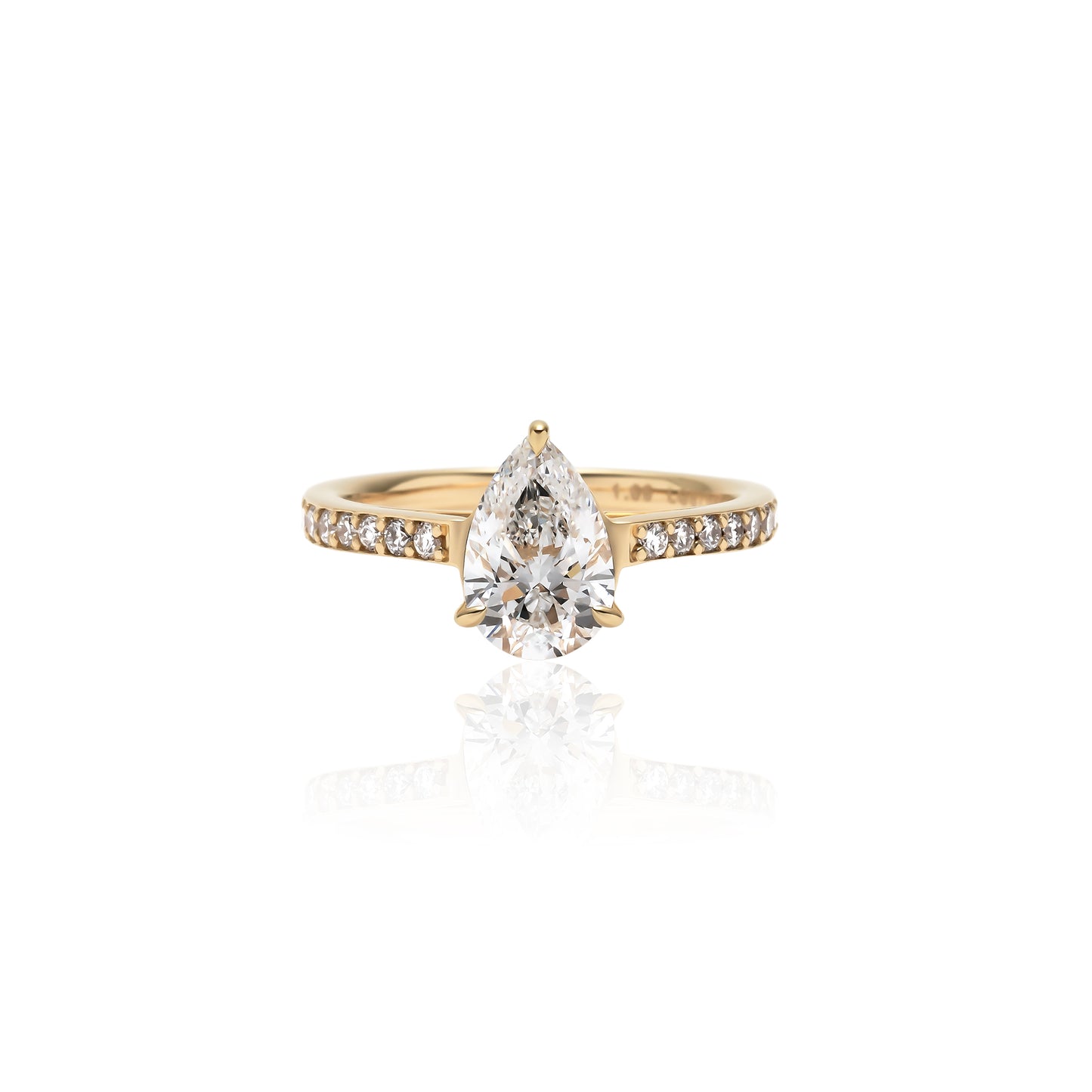 ペアシェイプリング １ct/１line ハーフエタニティ