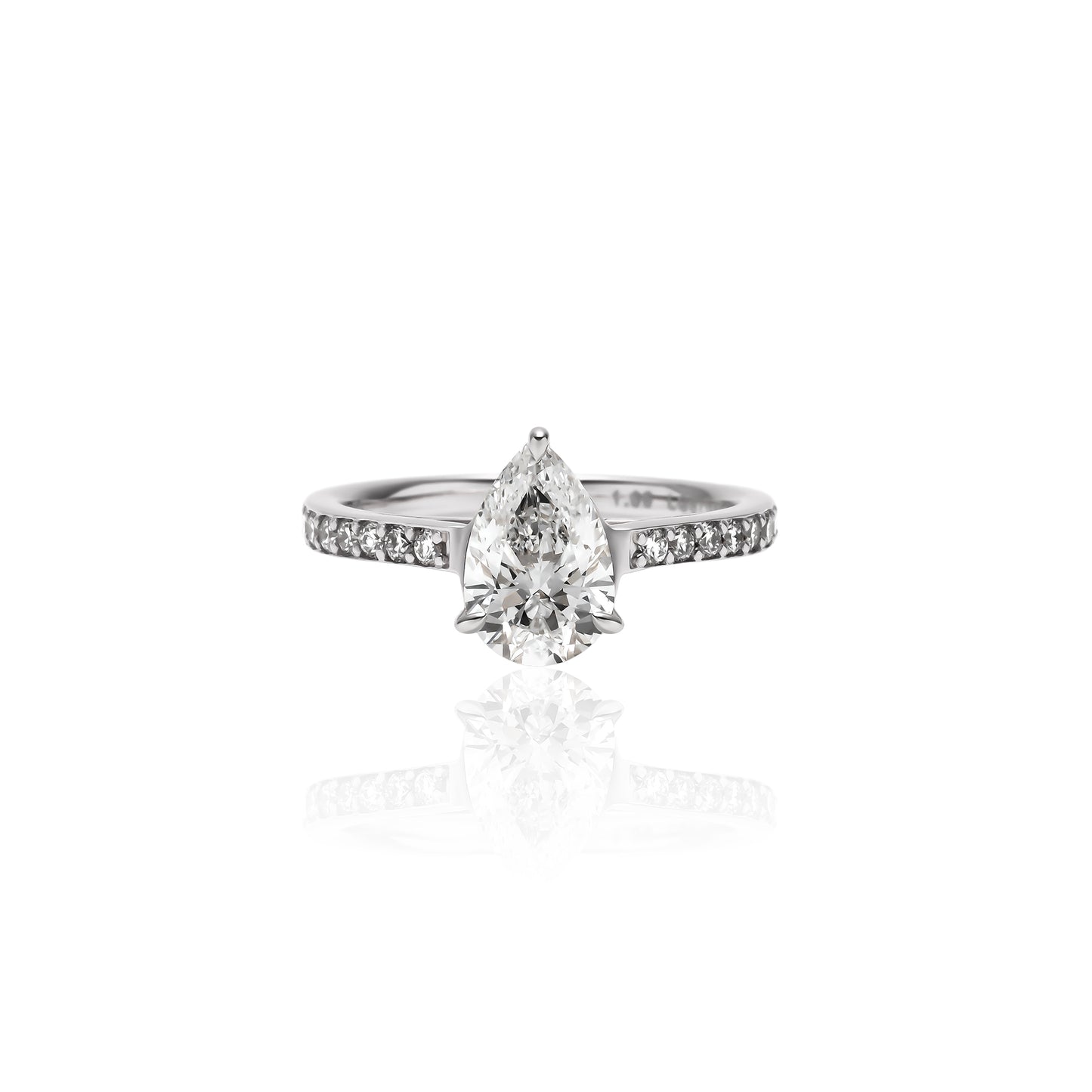 ペアシェイプリング １ct/１line ハーフエタニティ