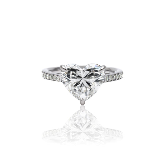 ３ctハートシェイプリング / ハーフエタニティ