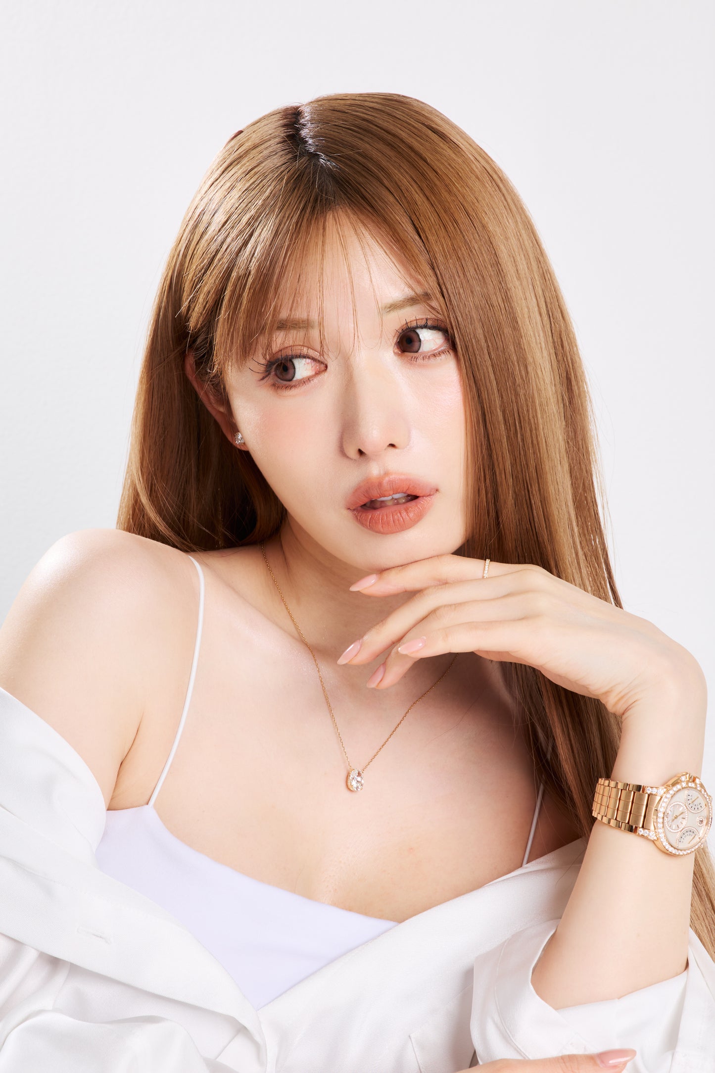 ３ctダイヤモンド／オーバルネックレス