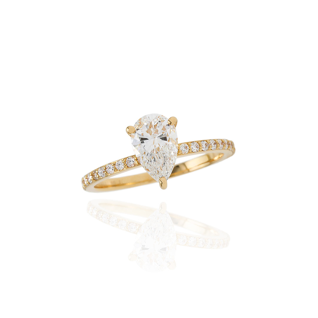 ペアシェイプリング １ct/１line ハーフエタニティ