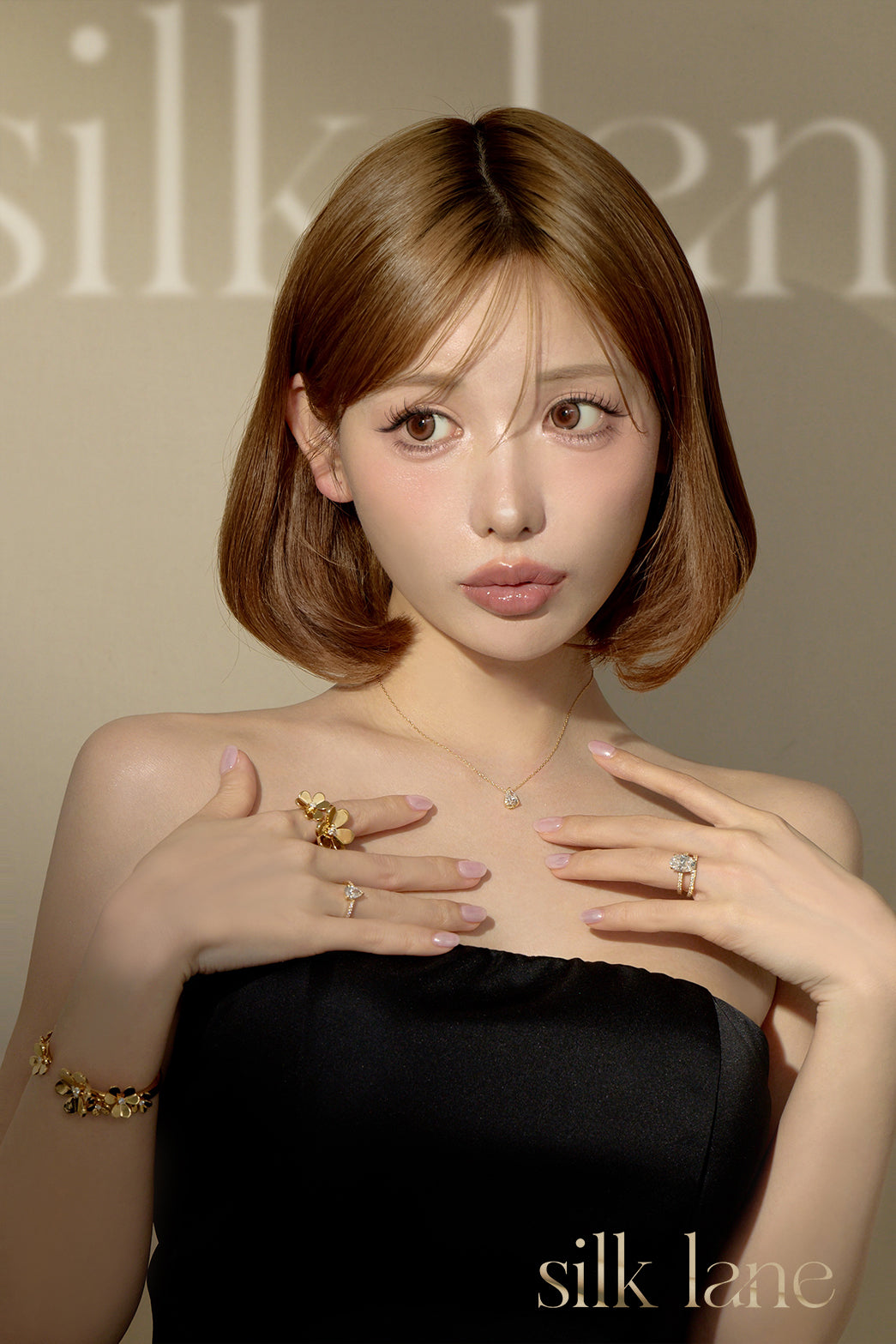 ペアシェイプリング １ct/１line ハーフエタニティ